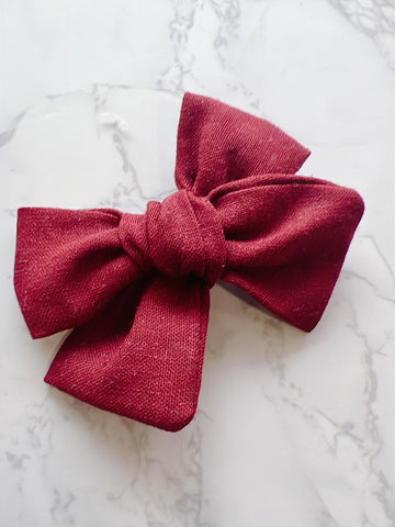 Red Hand Tied Hair Bow
