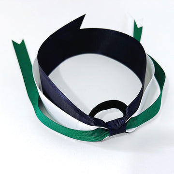 Green, White and Navy Ponytail Streamer