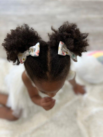 Whimsy Floral Pigtail Hair Bow Set