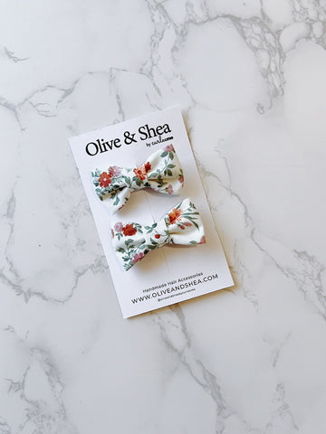 Blossom Floral Mini Hair Bow Set