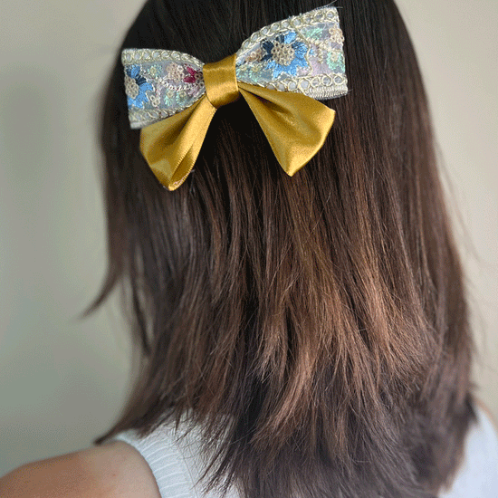 Lace & Satin Hair Bow
