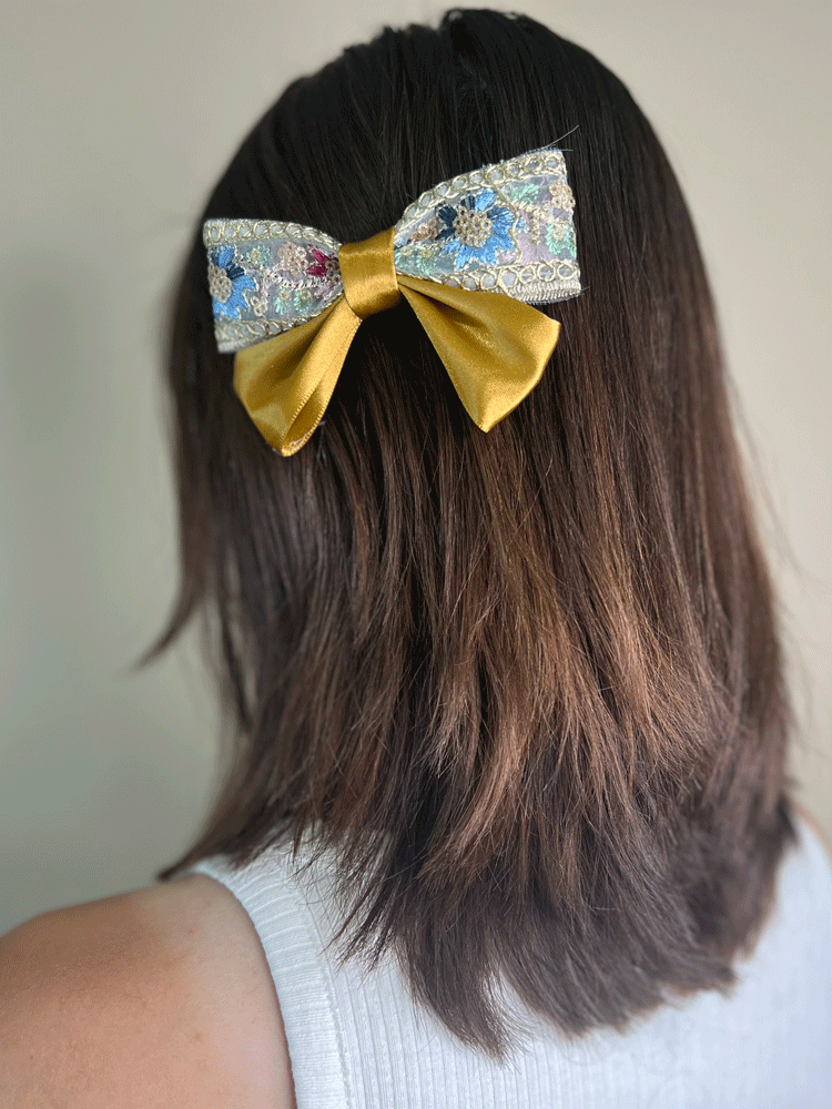 Lace & Satin Hair Bow