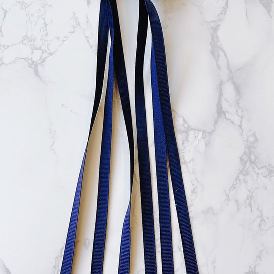 Navy Triple Long Tailed Hair Bow