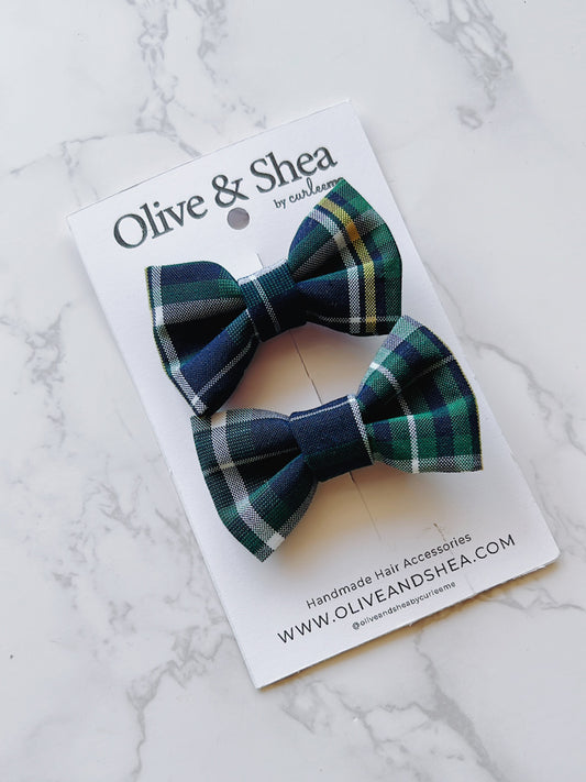 School Plaid Mini Bow Set - GMC