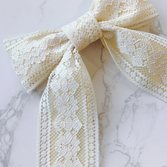 Daphne Vintage Yellow Back Lace Bow