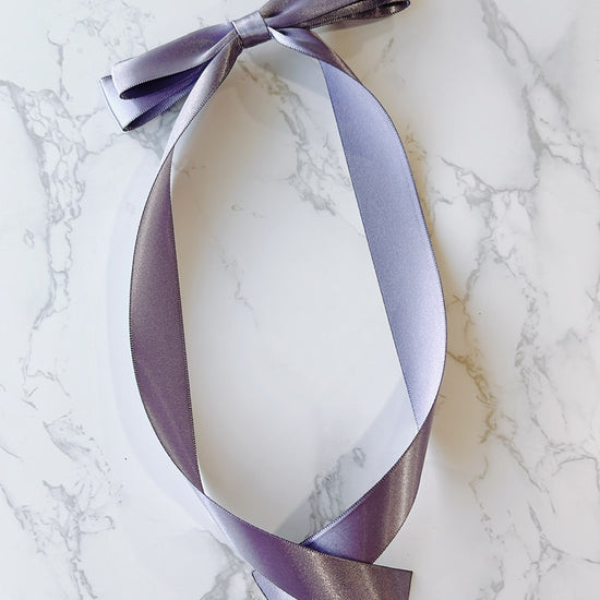 Purple Satin Long Tailed Hair Bow