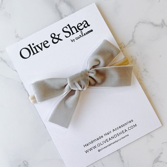 Velvet Baby Headband - Grey