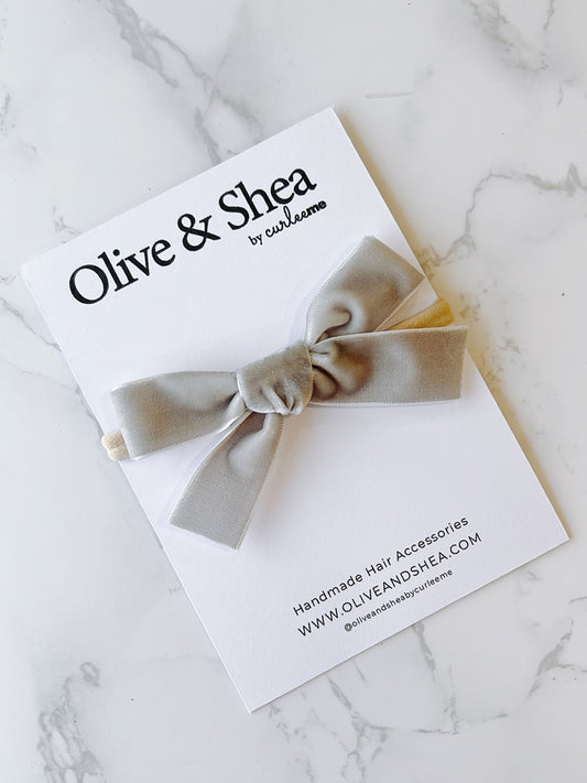 Velvet Baby Headband - Grey