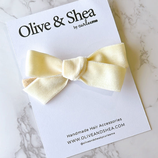 Velvet Baby Headband - Pastel Yellow