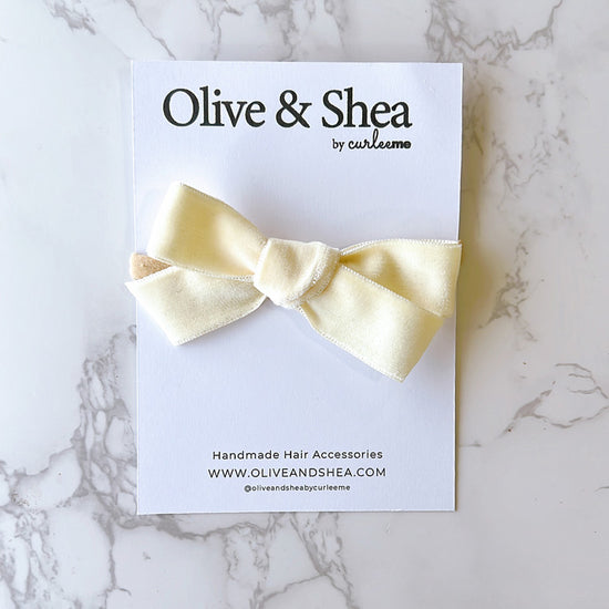 Velvet Baby Headband - Pastel Yellow