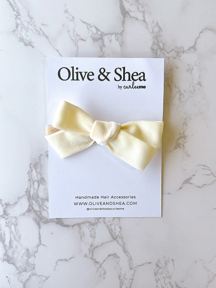 Velvet Baby Headband - Pastel Yellow