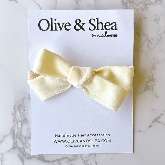 Velvet Baby Headband - Pastel Yellow