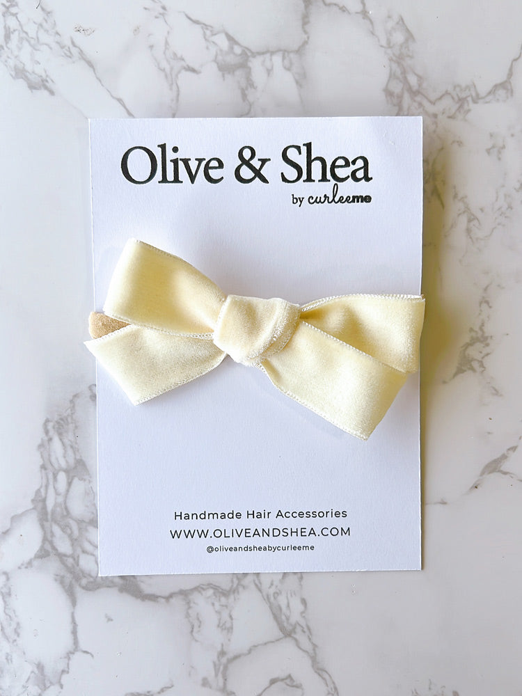 Velvet Baby Headband - Pastel Yellow