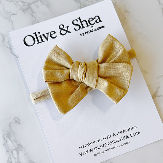 Pinwheel Bow Baby Headband - Pale Yellow