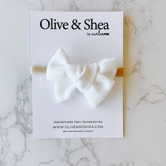 Pinwheel Bow Baby Headband - White