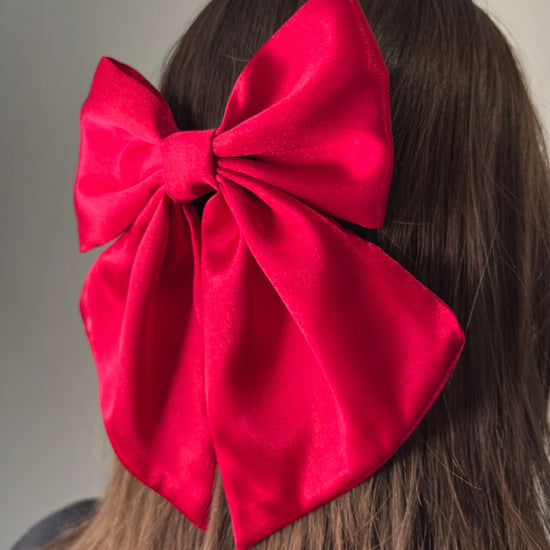 Ruby Satin Hair Bow