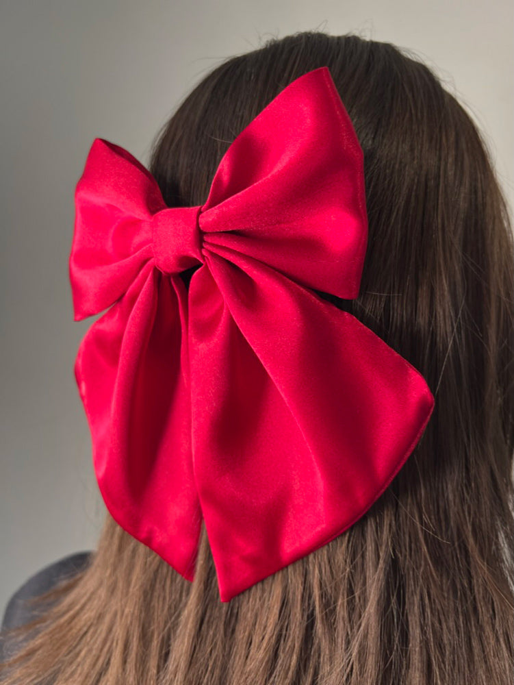 Ruby Satin Hair Bow