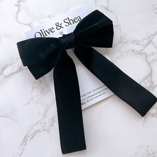 Black Velvet Hair Bow