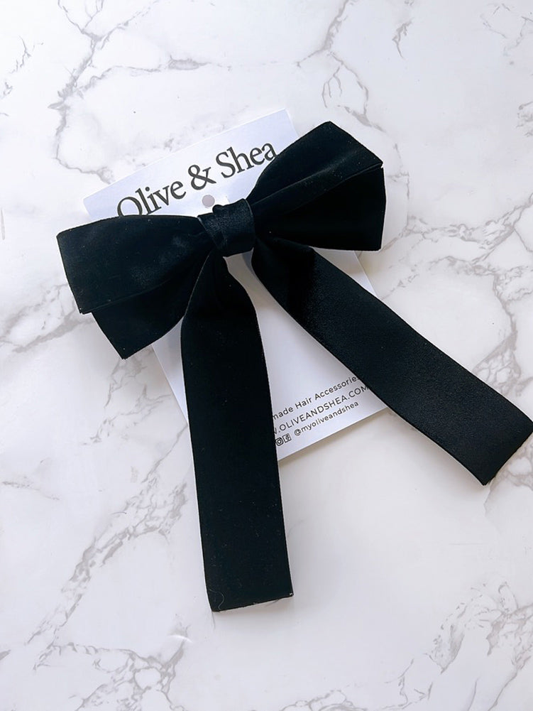 Black Velvet Hair Bow