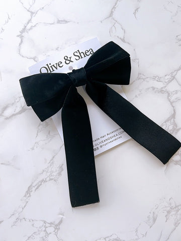 Black Velvet Hair Bow