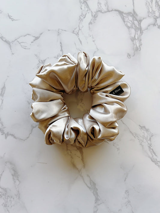 Champagne Satin Scrunchie