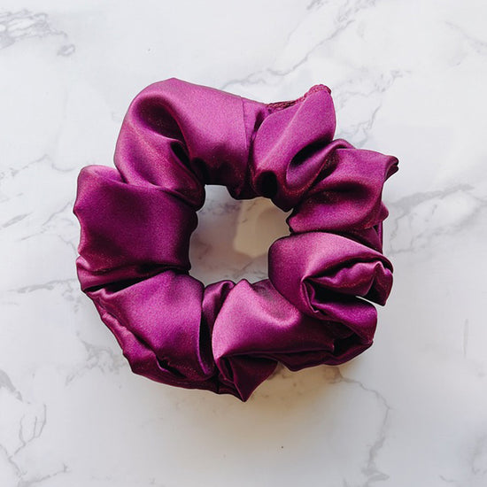 Plum Satin Scrunchie