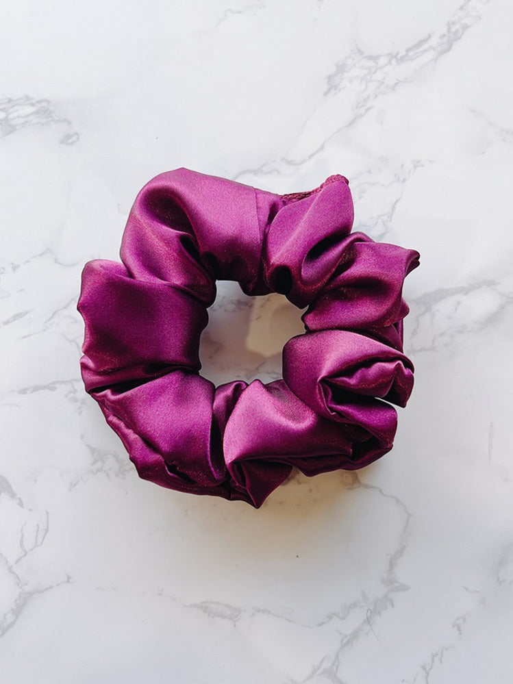 Plum Satin Scrunchie