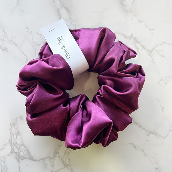 Plum Satin Scrunchie