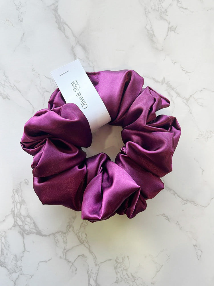 Plum Satin Scrunchie