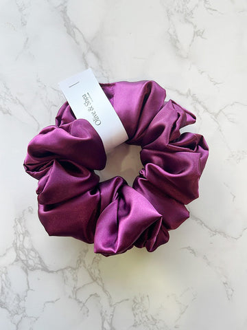 Plum Satin Scrunchie