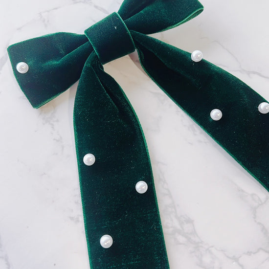 Rachel Green Velvet Pearl Bow