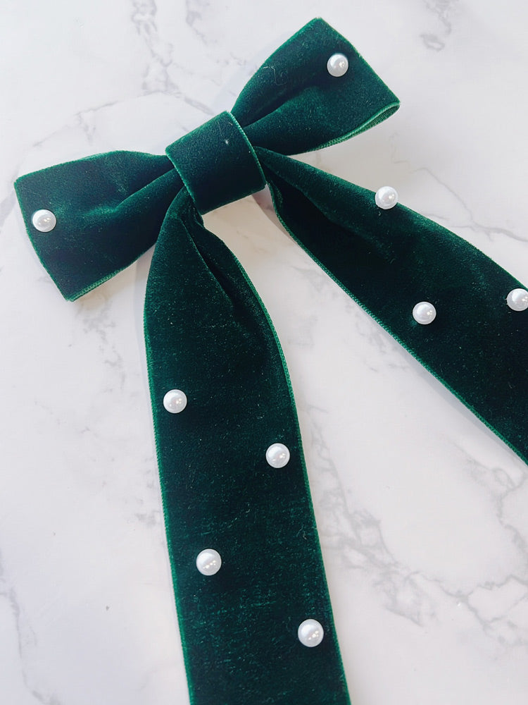Rachel Green Velvet Pearl Bow