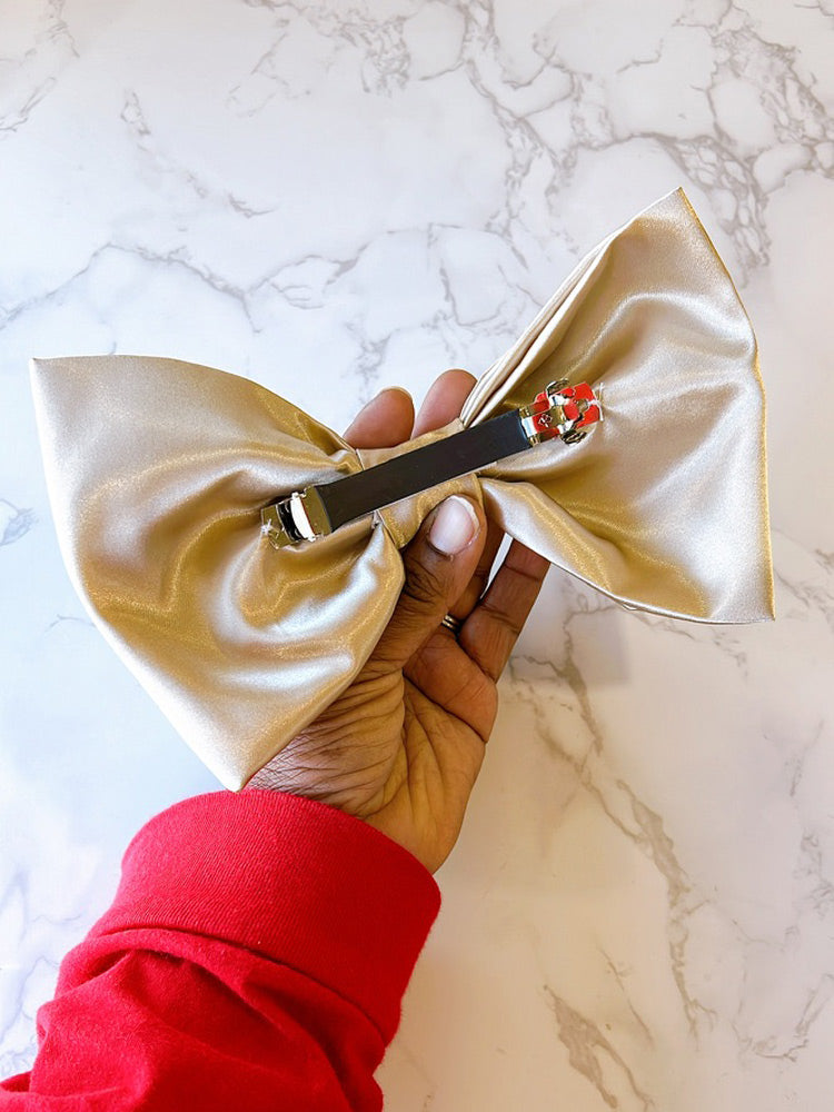 Champagne Oversized Hair Bow