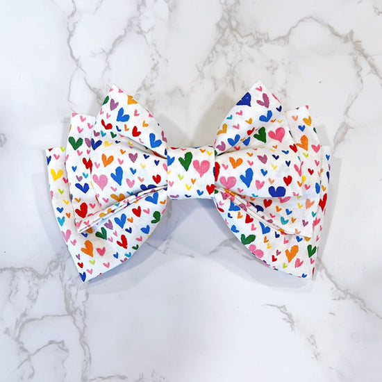 Rainbow Love Hair Bow