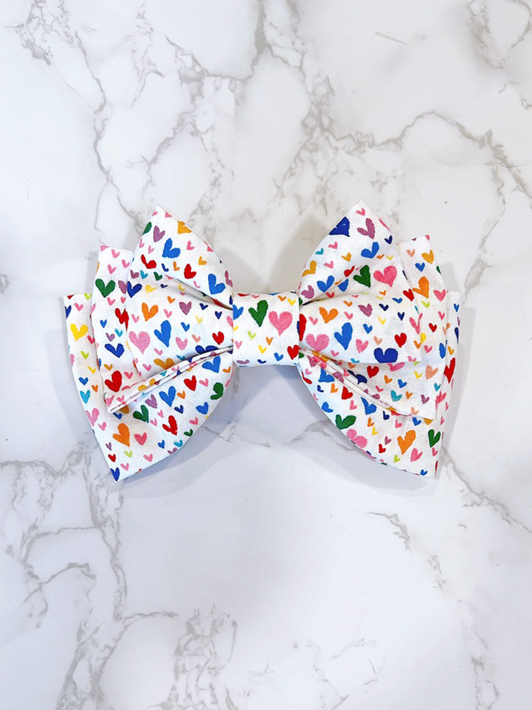 Rainbow Love Hair Bow