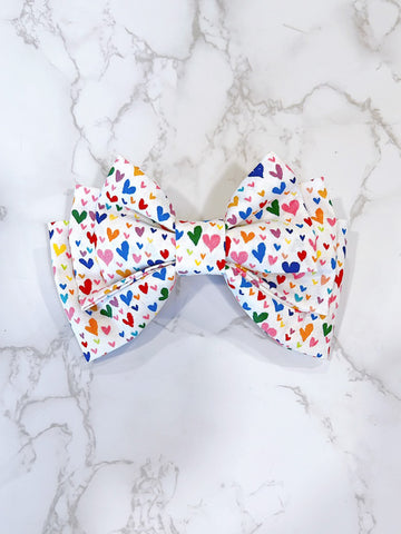 Rainbow Love Hair Bow