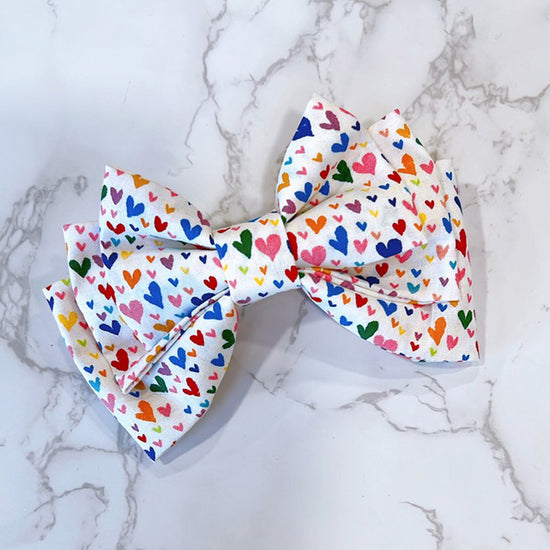 Rainbow Love Hair Bow