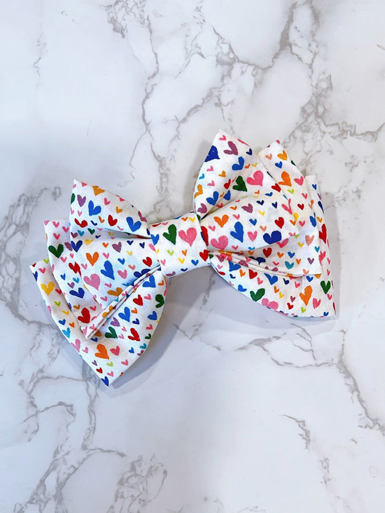 Rainbow Love Hair Bow