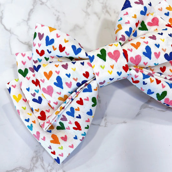 Rainbow Love Hair Bow