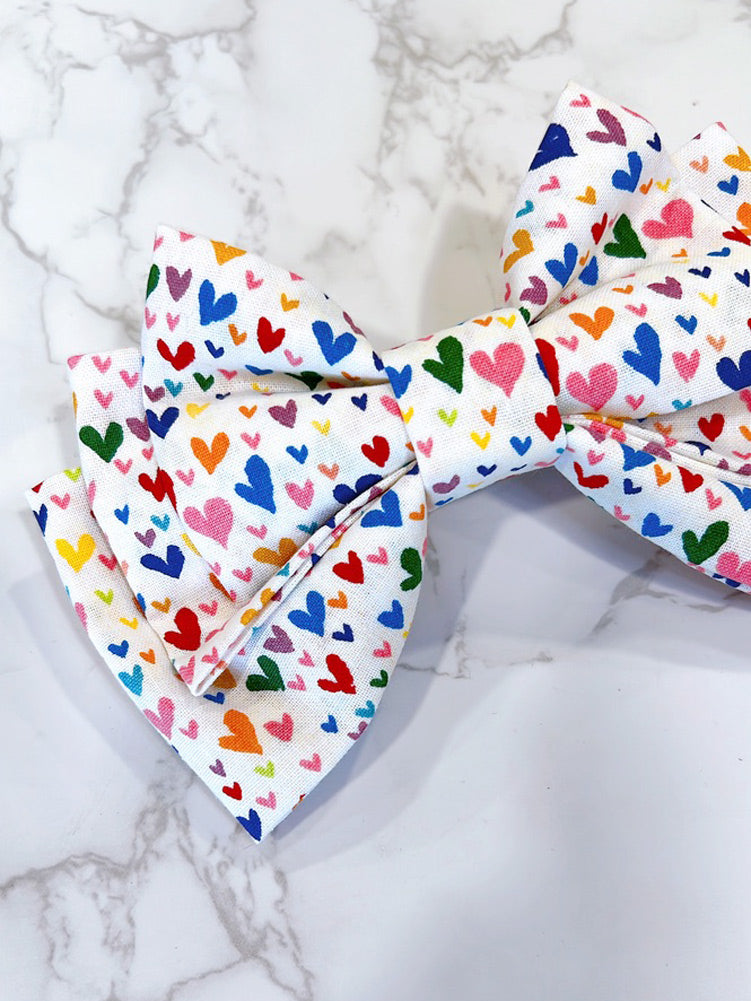 Rainbow Love Hair Bow