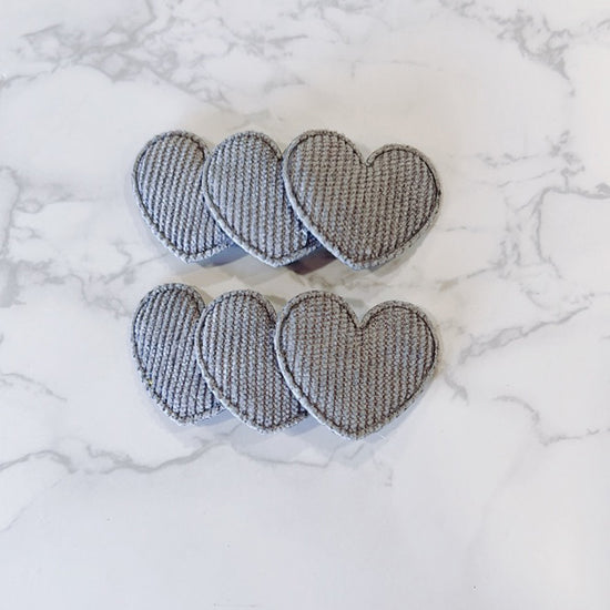 Light Grey Heart Snap Clips