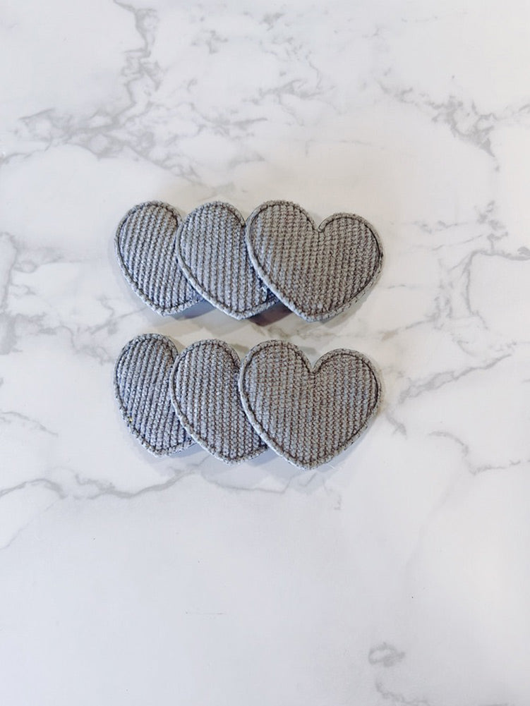 Light Grey Heart Snap Clips