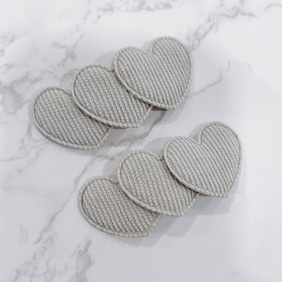 Light Grey Heart Snap Clips