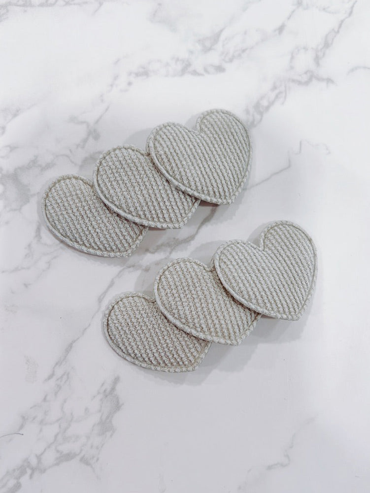 Light Grey Heart Snap Clips