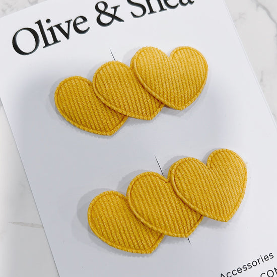 Yellow Heart Clip Set