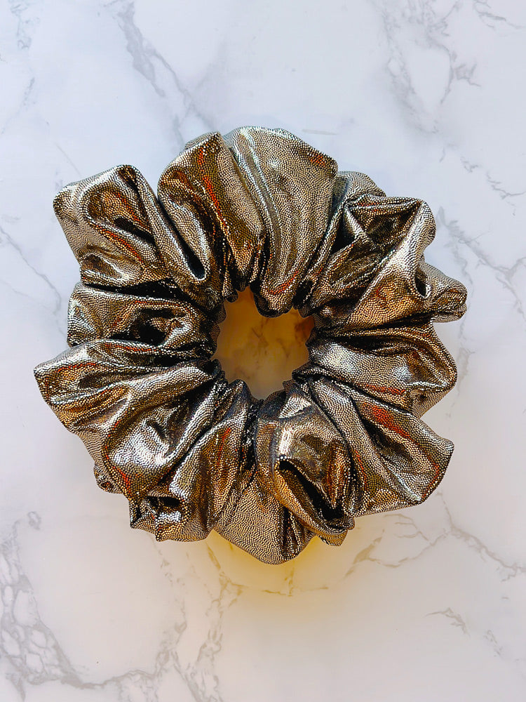Gold Glitter Jumbo Scrunchie