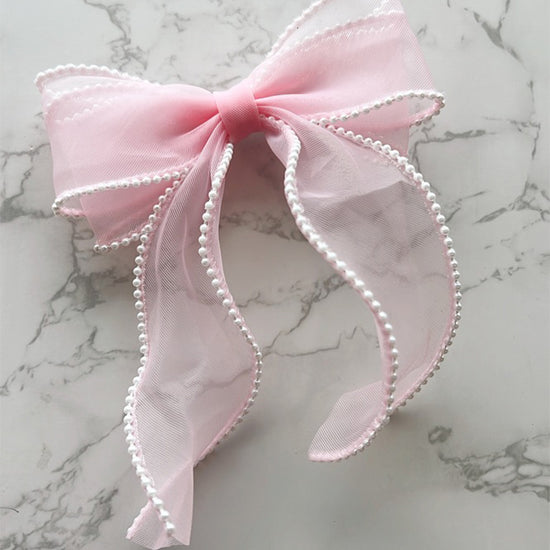 Sweetheart Pearl Bow - Pink