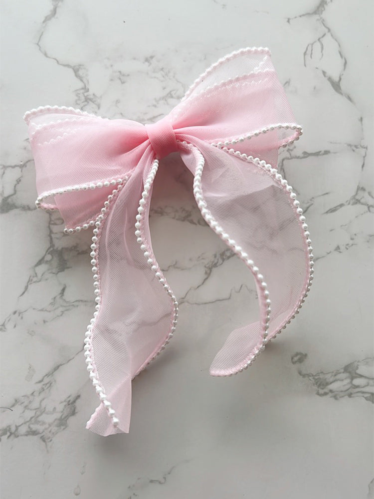 Sweetheart Pearl Bow - Pink
