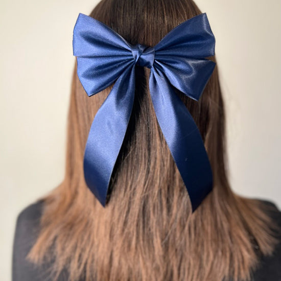 Stephanie Navy Bow