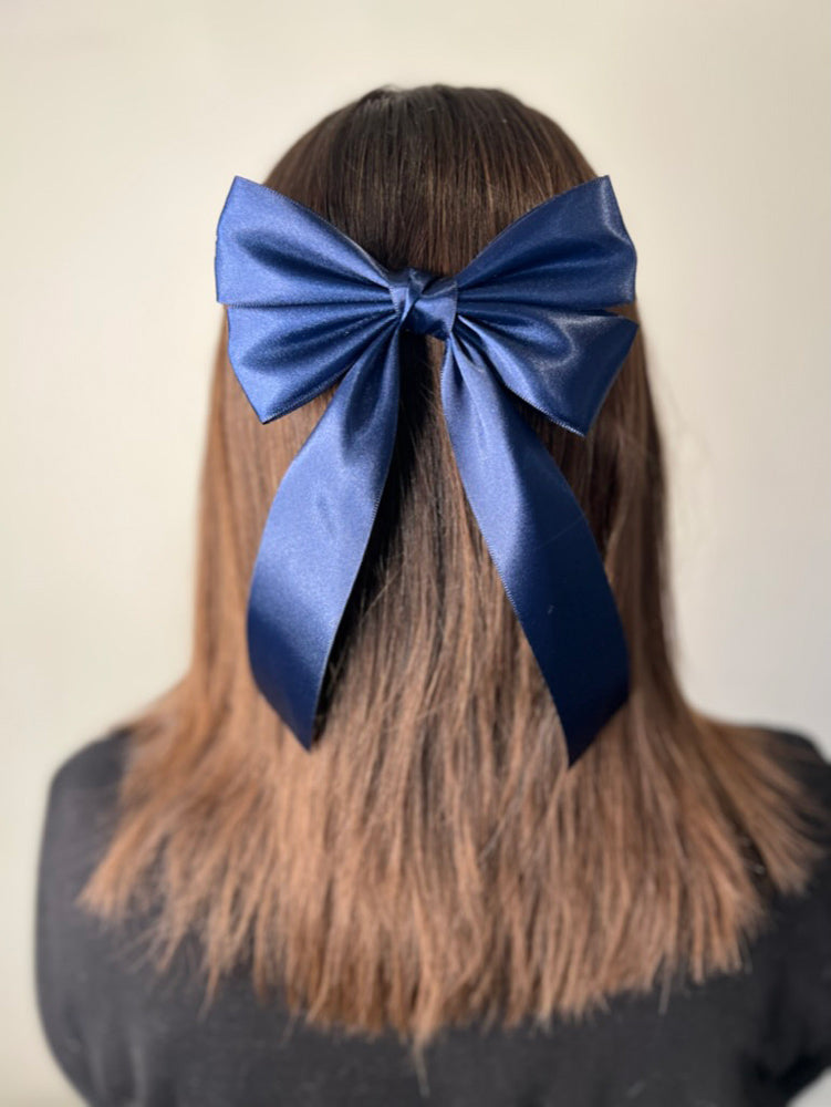 Stephanie Navy Bow